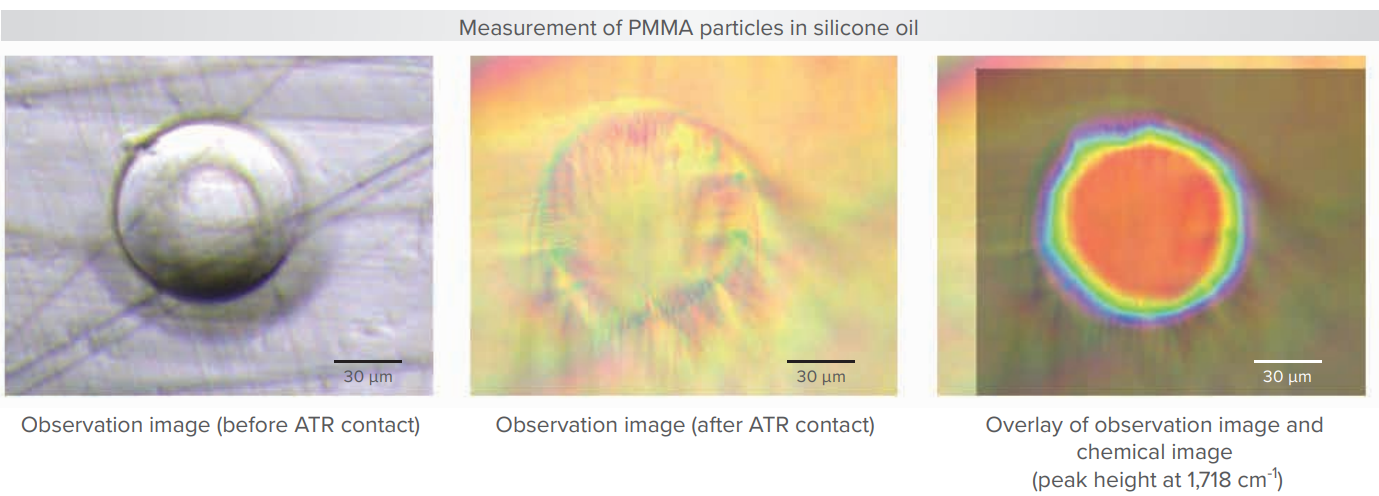 PMMA particles in silicone oil measured by ClearView ATR and IQ Mapping